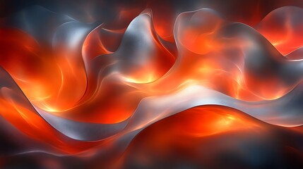 Obraz premium Abstract fiery and icy waves. (1)