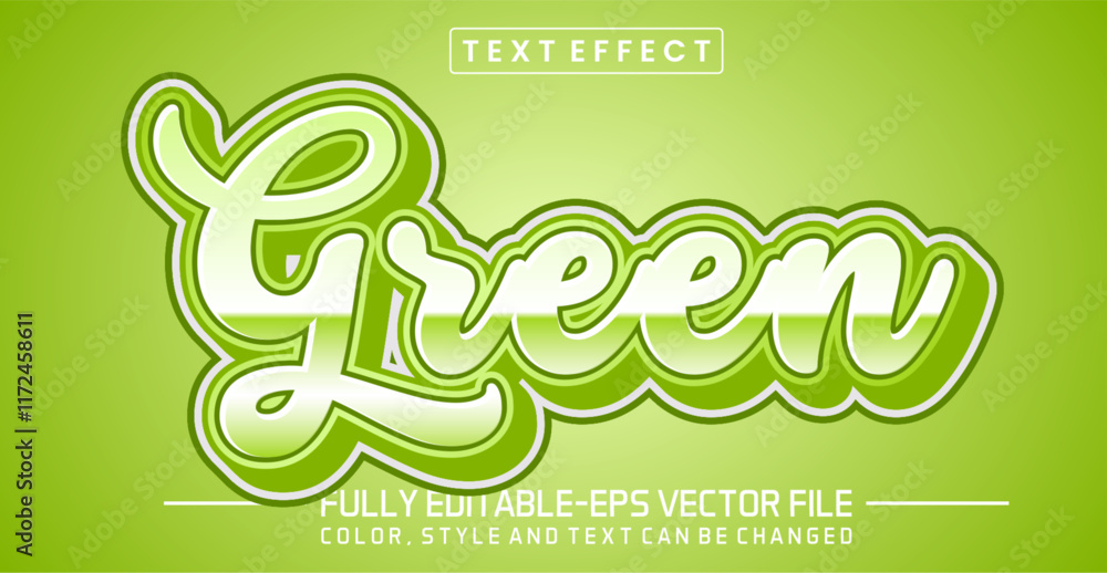 Poster green font text effect editable