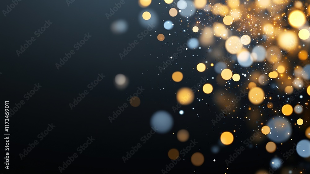 Poster abstract bokeh light background with colorful glowing particles