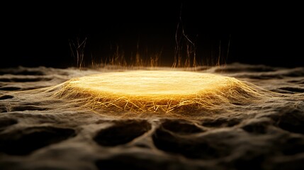 Glowing Circular Energy Visualization with Dynamic Particle Effect