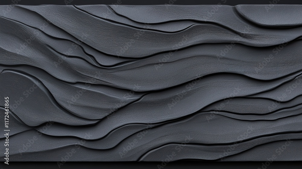 Poster abstract black wave texture on smooth background for design use