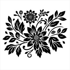 Flower icon silhouette vector. Flower logo icon silhouette illustration