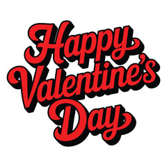 A Simple Happy Valentine's Day Vector Typography  Design.
