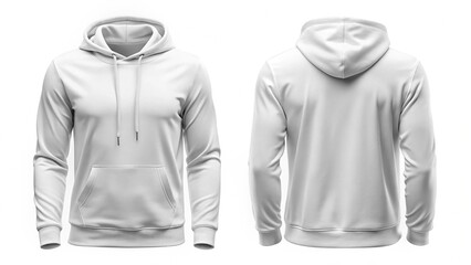 hoodie template White . Hoodie sweatshirt long sleeve with clipping path, hoody for design mockup for print, isolated on white background.
