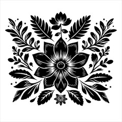 Flower icon silhouette vector. Flower logo icon silhouette illustration