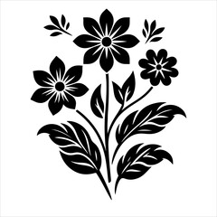 Flower icon silhouette vector. Flower logo icon silhouette illustration