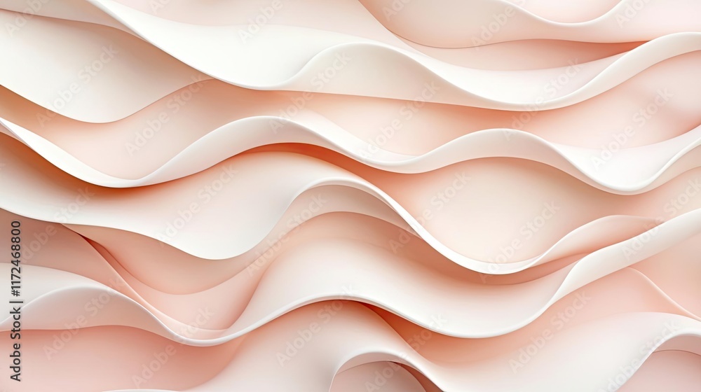 Aufkleber pastel abstract background concept. elegant abstract waves of soft pink and white create a soothing 