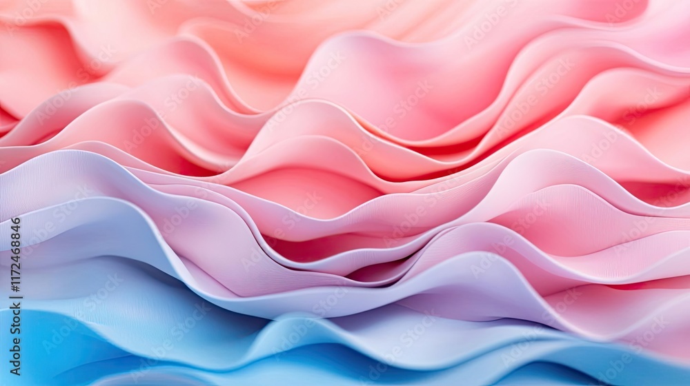Aufkleber pastel abstract background concept. colorful waves of fabric create a soft and soothing visual textu