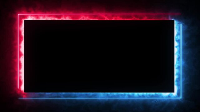neon border frame, red glowing border, rectangle, square, frame, glowing frame, glowing border, neon rectangle frame,
