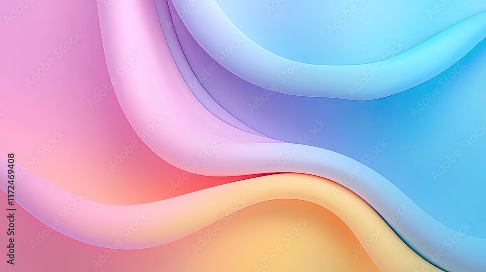 Poster pastel abstract background concept. abstract waves of soft colors create a soothing and elegant back
