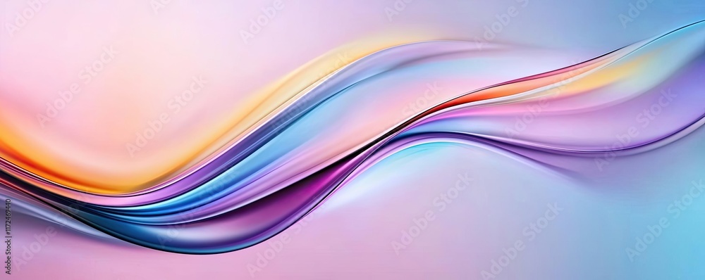 Poster pastel abstract background concept. vibrant abstract waves in pastel colors creating a soothing and 
