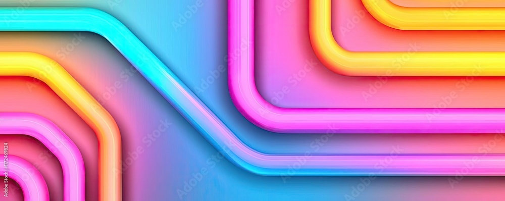 Aufkleber neon abstract background concept. vibrant abstract lines with neon colors creating a visually striki