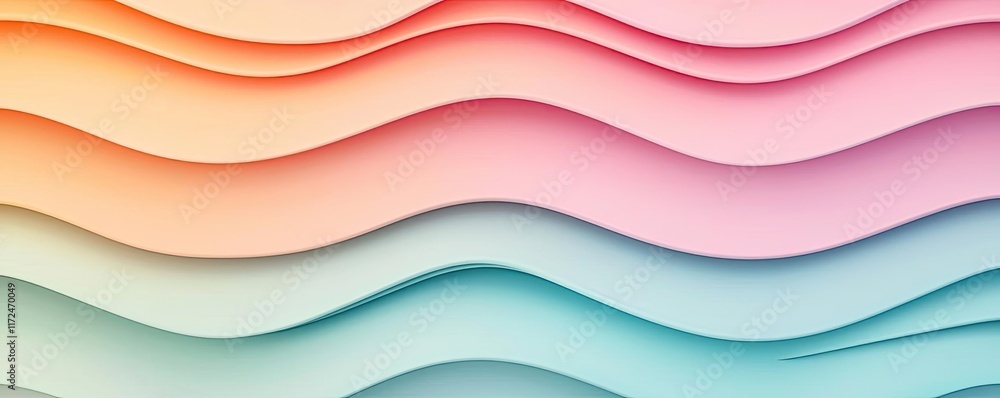Aufkleber pastel abstract background concept. abstract wavy layers create a vibrant, colorful backdrop for var
