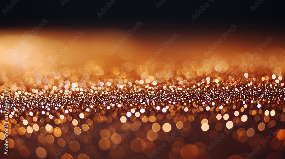 Poster glitter abstract background idea. a shimmering abstract background with golden glitter and bokeh eff