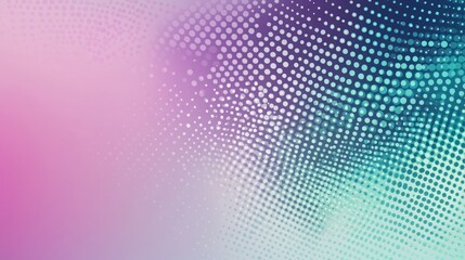 Abstract background with pink, purple, and teal dotted wave pattern.