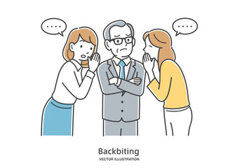 上司に告げ口をする二人の女性会社員