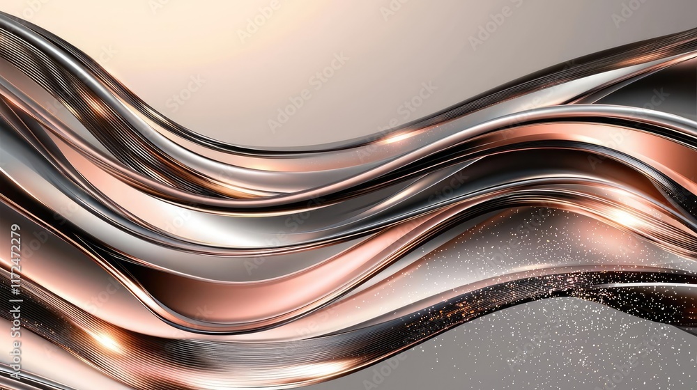 Poster glitter abstract background idea. a shimmering wave of sparkling lights and soft reflections, creati