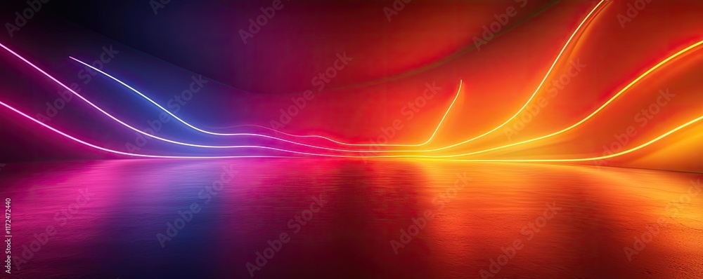 Poster neon abstract background concept. colorful abstract waves of light in a vibrant gradient for creativ