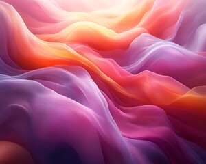 Obraz premium Abstract colorful fabric waves, flowing textile.