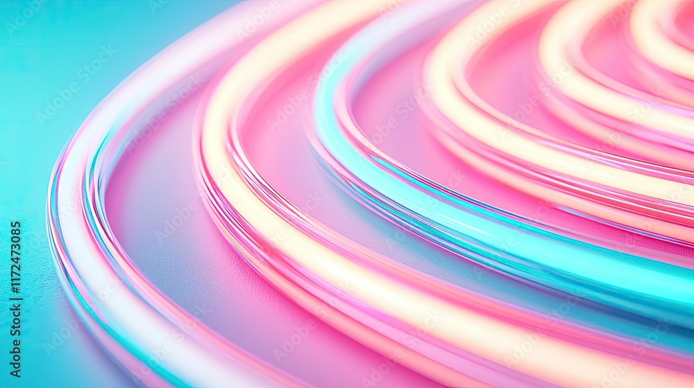 Poster neon abstract background concept. colorful abstract lines create a vibrant neon glow in a modern des