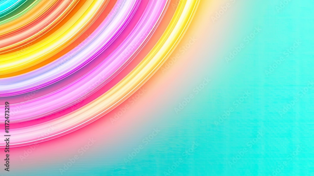 Poster neon abstract background concept. vibrant abstract background with colorful light circles and soft g