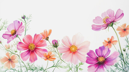 Elegant wedding invitation card background vector. Minimal hand painted watercolor botanical flowers texture template background. Design for wedding, vip cover, poster, rsvp moderncard.Valentine's Day