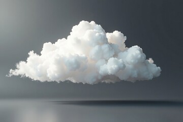 Naklejka premium Soft white cloud floats against dark grey sky, white cloud, abstract, clouds