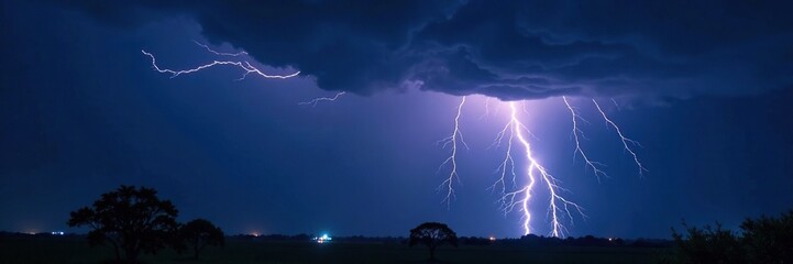 Thunderstorm with black lightning in the background, black lightning, rainy, weather