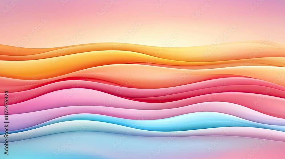Poster pastel abstract background concept. colorful abstract waves creating a soothing and vibrant backgrou