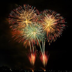 A vibrant display of colorful fireworks lighting up the night 