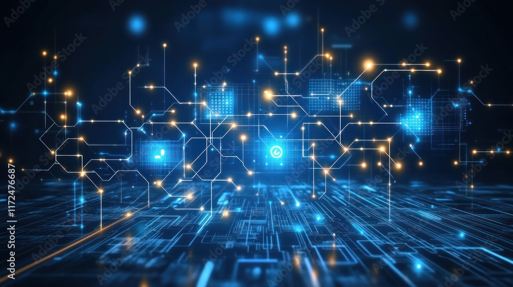 Poster abstract digital network connection background.