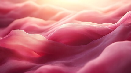 Obraz premium Soft pink fabric with gentle waves and sunlight.