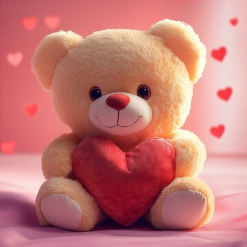 valentine taddy and heart shape