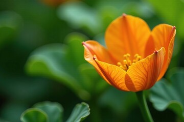 Fototapeta premium Delicate orange petals unfolding on a pumpkin vine, pumpkin, botanical, plant life