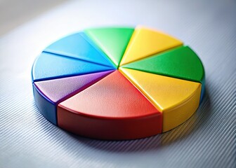 Obraz premium Macro Shot: Colorful Pie Chart Illustrating Business Data Analysis Insights
