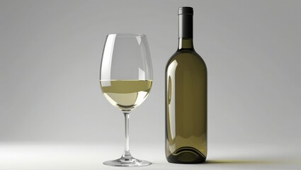 Isolated white wine glass and bottle on a clear background cutout-gigapixel-standard-scale-4_00x