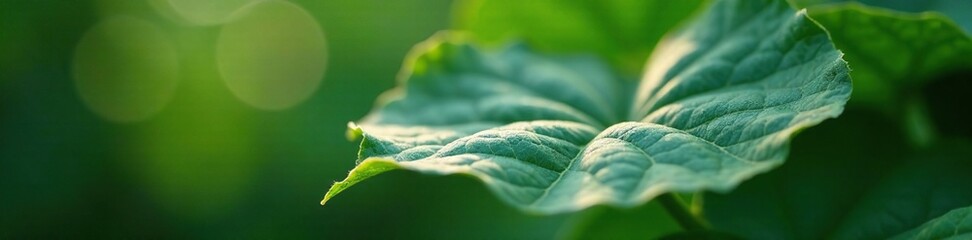 Delicate translucent glow on a mizuhashi leaf, soft light, botanical,