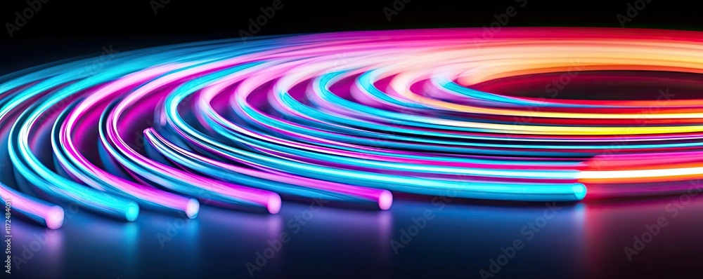 Aufkleber neon abstract background concept. vibrant neon light spirals creating dynamic, colorful patterns on 