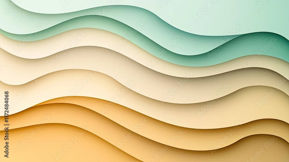 Aufkleber pastel abstract background concept. abstract layered waves design in soothing colors for modern visu