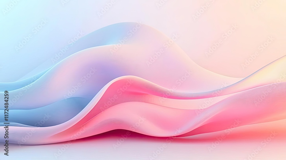 Poster pastel abstract background concept. abstract waves of soft, flowing pastel colors creating a serene 