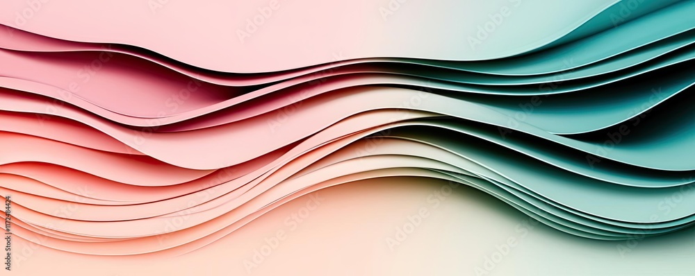 Aufkleber pastel abstract background concept. abstract wavy shapes in gradient colors create a smooth modern d