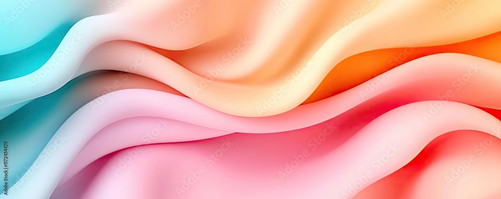 Poster pastel abstract background concept. colorful abstract fabric waves creating a smooth and vibrant tex