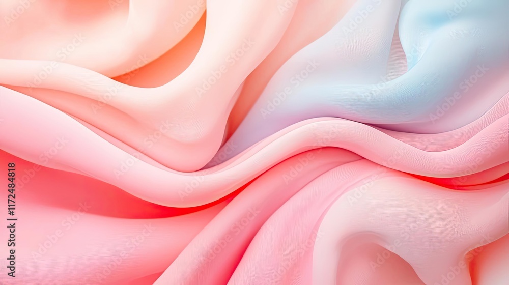Poster pastel abstract background concept. soft pastel fabric textures in gentle waves, ideal for design an