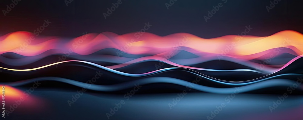 Poster pastel abstract background concept. abstract waves of light in dynamic colors create a mesmerizing d