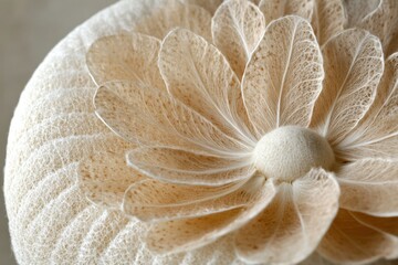 Fototapeta premium Delicate Beige Flower on Textured Background