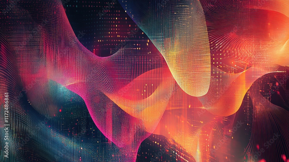 Poster abstract geometric patterns for financial data analysis and visualization