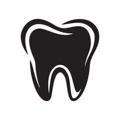 Black Tooth Silhouette Vector Icon,  teeth vector icon, dental vector, Black tooth.