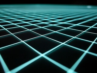 Abstract Grid Pattern Illuminated In Teal