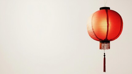 Fototapeta premium Chinese red lantern isolated on white background