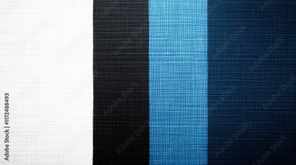 Poster abstract textile pattern showcasing a gradient of colors from white to deep navy blue with a texture